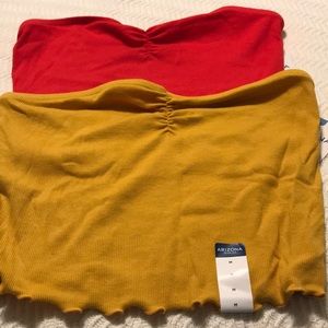 NWT CROP/TUBE TOPS BUNDLE. Medium Red & Gold.🛍🆕